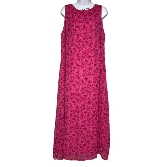Talbots Dresses & Skirts - Talbots Pink Paisley Western Coastal Cowgirl Sleeveless Maxi Dress Sz 16